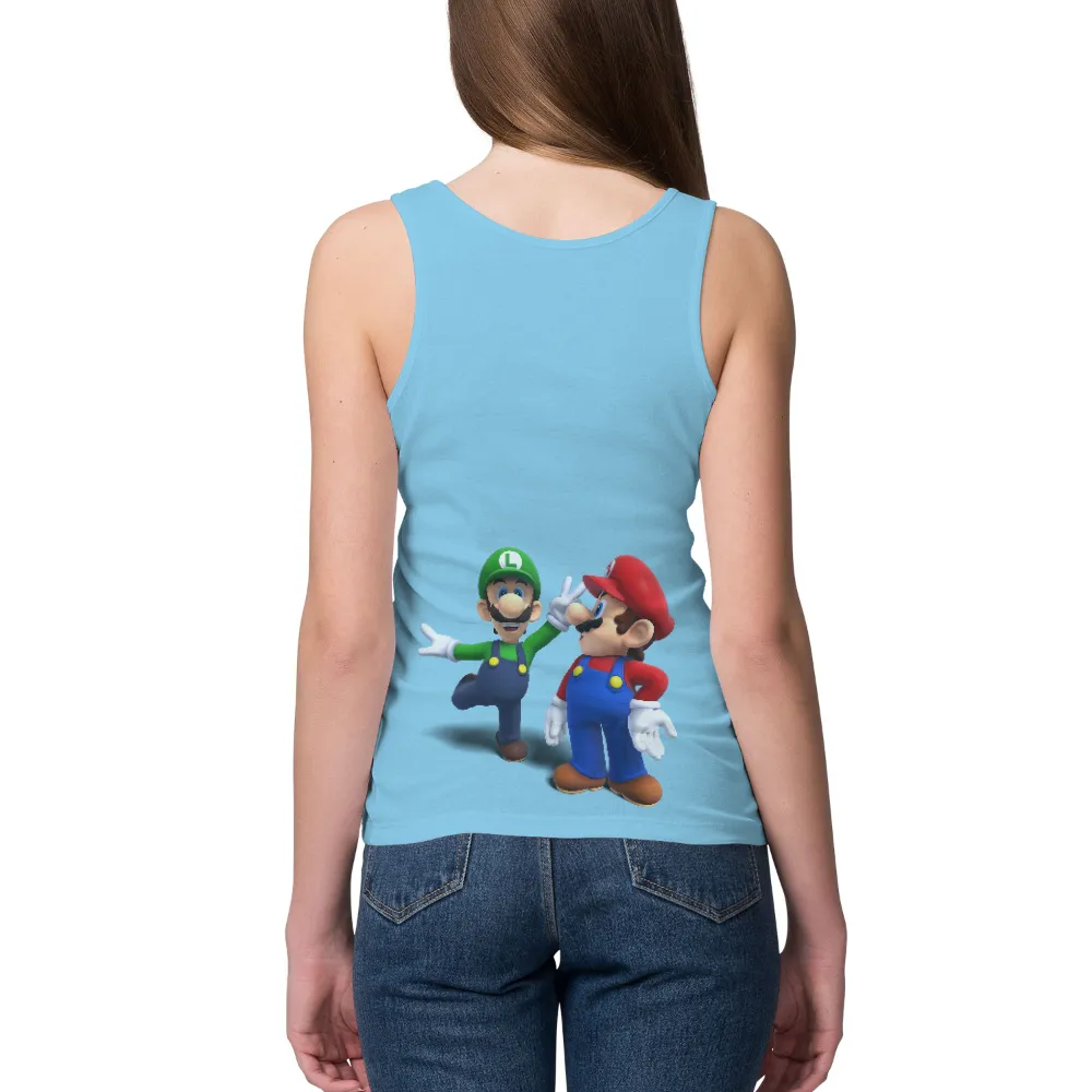 Customized Tee Shirts: Mario and Luigi Adventure|friends shirt with black cartoon characters