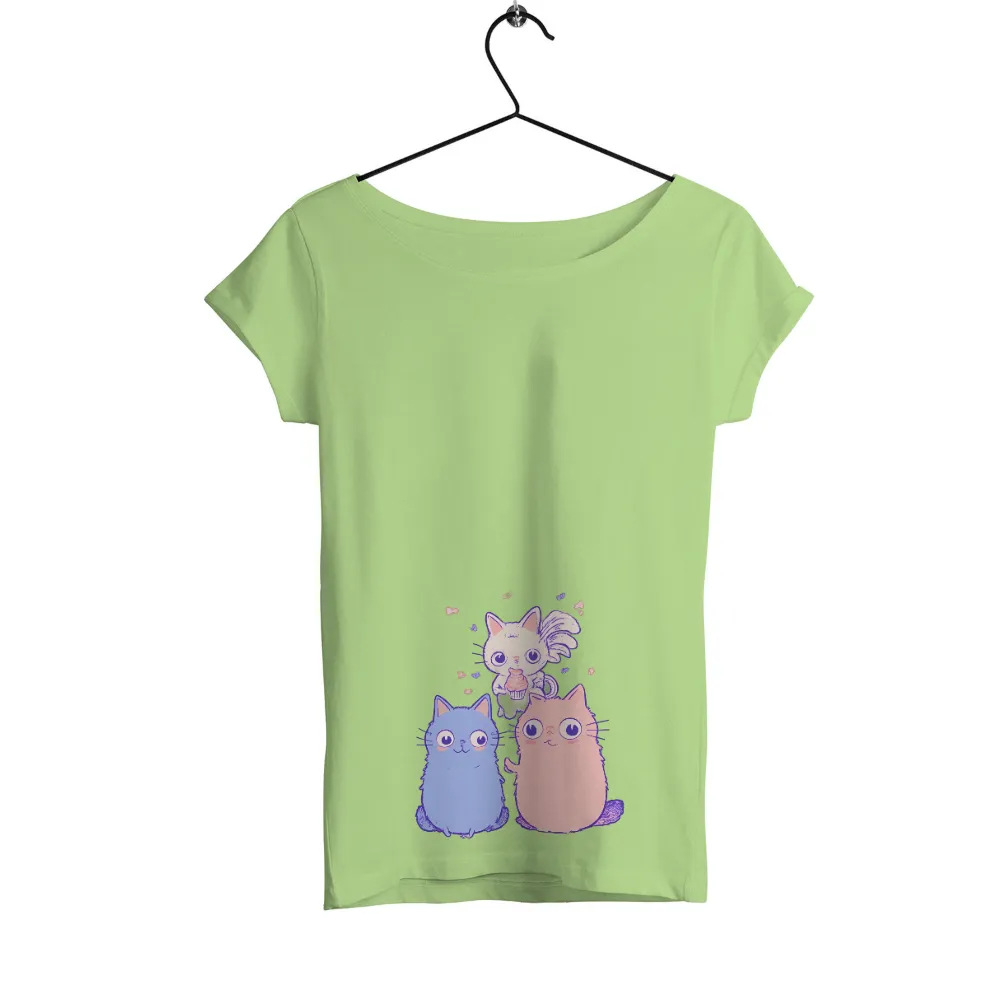 T-Shirts Pattern: Whimsical Cats in Friendship Adventure|cute shirts for dads