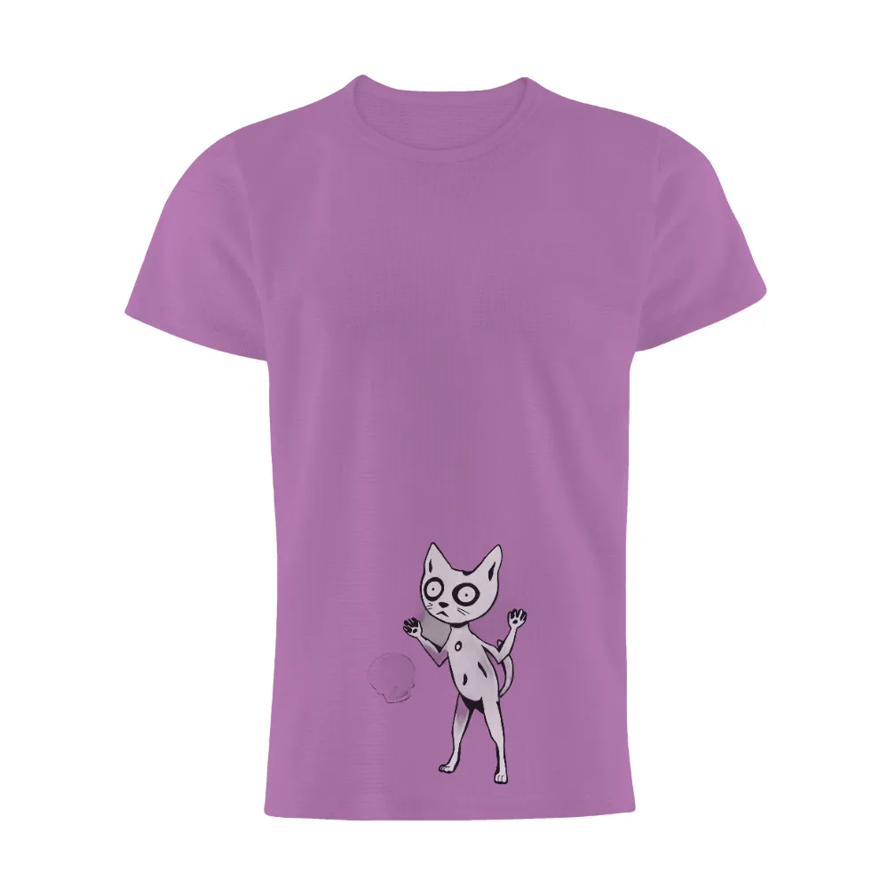 T-Shirts Pattern: Whisper the Ghostly Cat | Artistic Designs|Ghostly cat with large hollow eyes