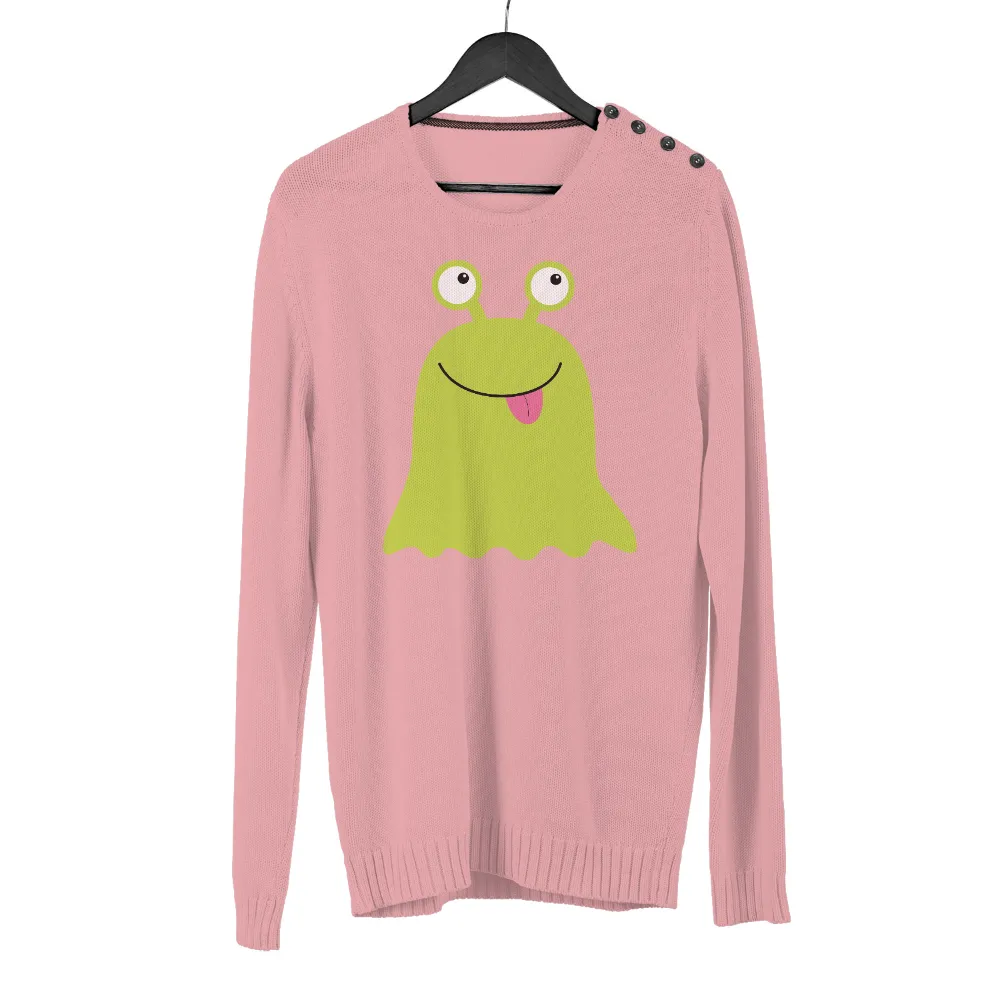 TShirt Design: Whimsical Green Monster with Happy Tongue Out|happy easter bunny t shirt