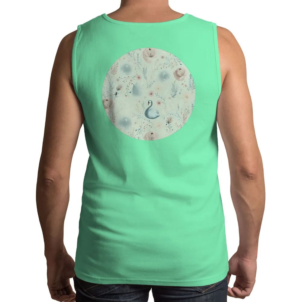 TShirt Printing: Serene Swan in Pastel Paradise|harmony day t shirts best and less