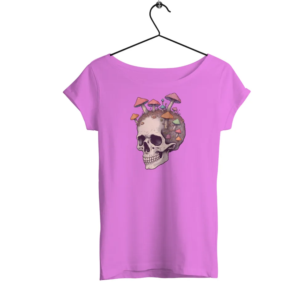 T-Shirts Custom: Skull with Vibrant Mushrooms - Artistic Designs|roblox skull t shirt