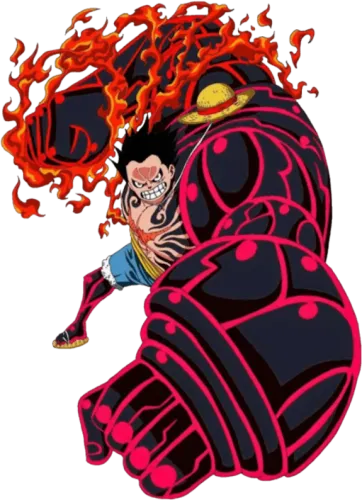 Shirts Graphic Tees: Luffy's Determination in Gear Fourth Form