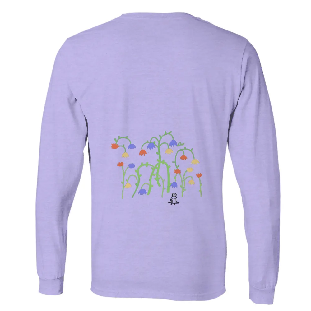 Shirts Graphic Tees: Whimsical Garden of Joyful Spirit| Colorful flowers in a whimsical garden