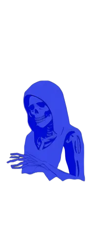 Custom T-Shirt Printing: Skeletal Figure in Hooded Garment - Cyberpunk Theme