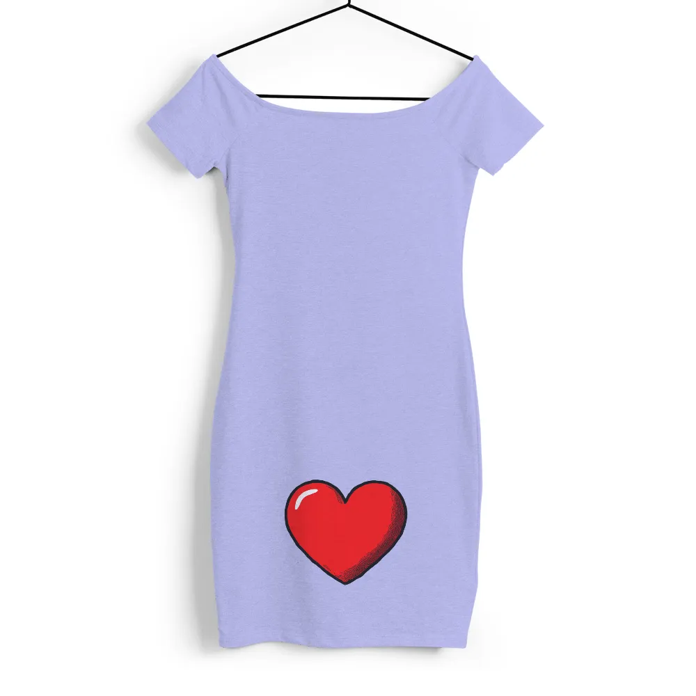 Tee Shirts Printed - Vibrant Red Heart: Love and Passion|peace love santa shirt