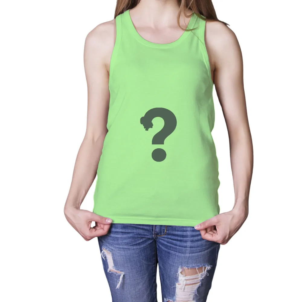 Minimalist Graphic with Unique Question Mark Art|simplicity tee shirt pattern