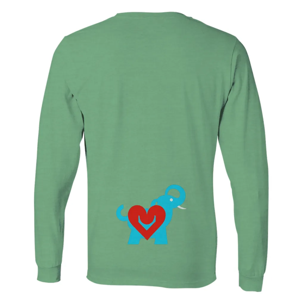 T-Shirt Printing: Blue Elephant with Heart - Love and Strength|love for 3 shirts damar