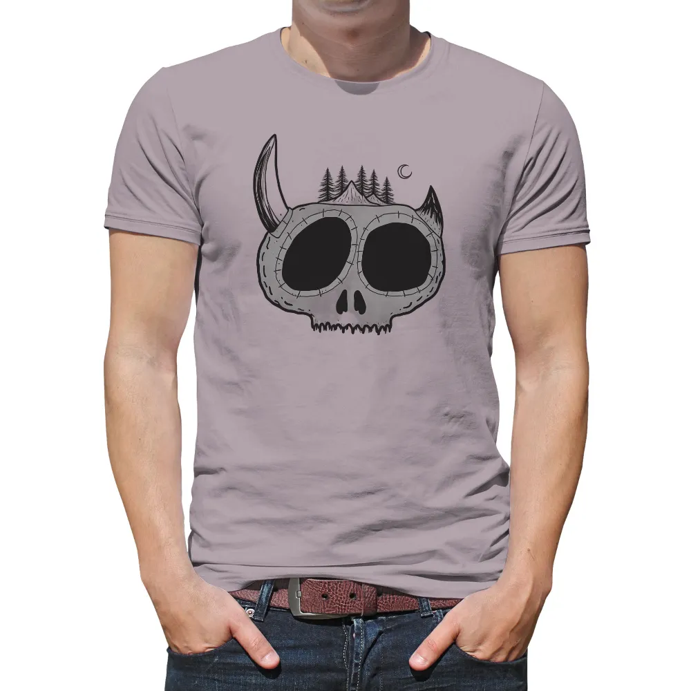 TShirt Design: Skull Forest Moon Mystery| Nature-inspired skull