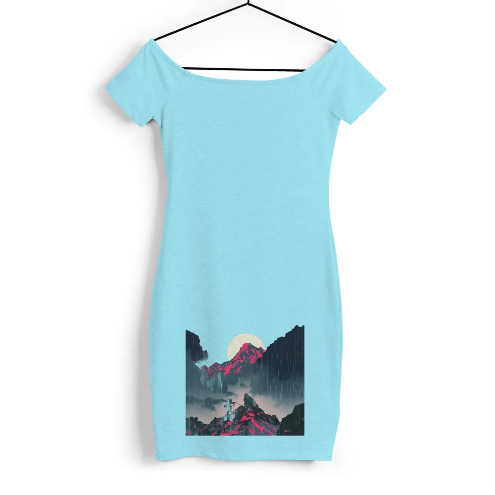 T-Shirts Design: Hiker Climbing Under the Moon|adventure time dancing with monsters shirt