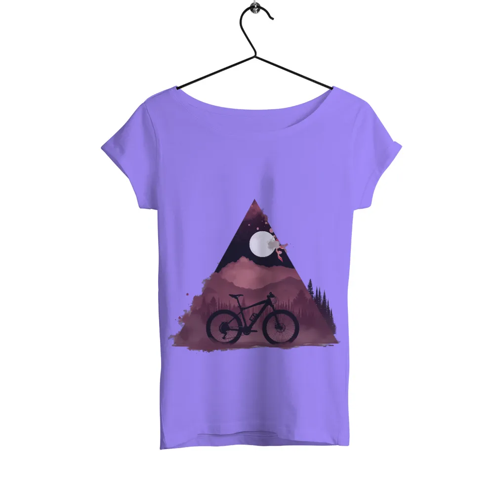 TShirt Design: Night Ride Adventure with Bicycle and Moon|Bicycle silhouette