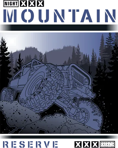 Tee Shirt Printing: Conquer the Night Mountain with Off-Road Adventure