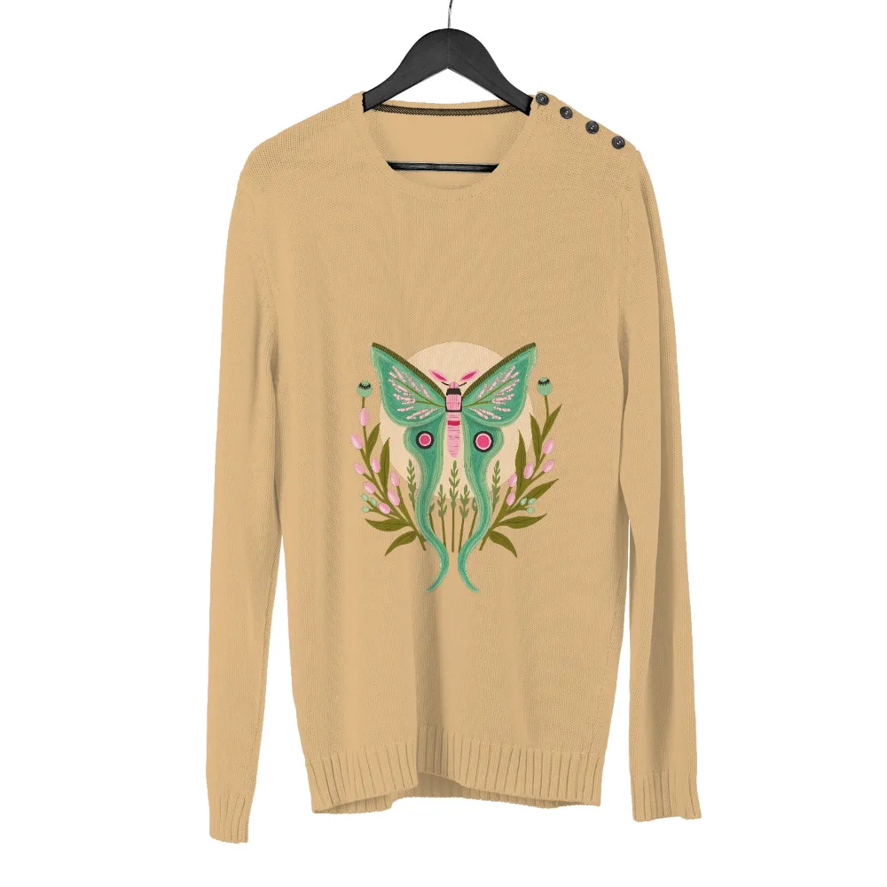 T-Shirts Custom: Nature's Whimsy - Luna Moth Design| nature-inspired design