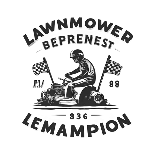 Vintage Lawn Mower Racing Design: 'Lawnmower Beprenest Lemampion'