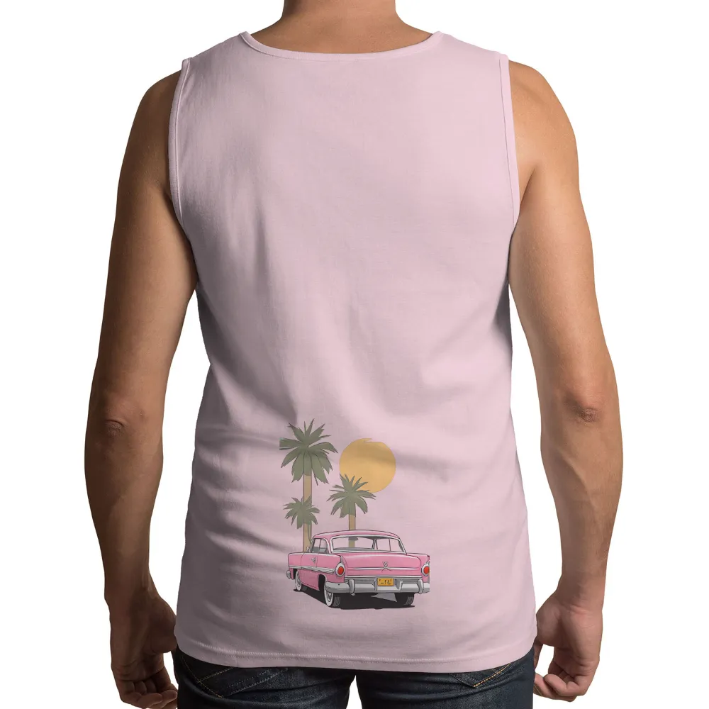 Tee Shirts Printed: Vintage Car Under Palm Trees|golden state vintage tee