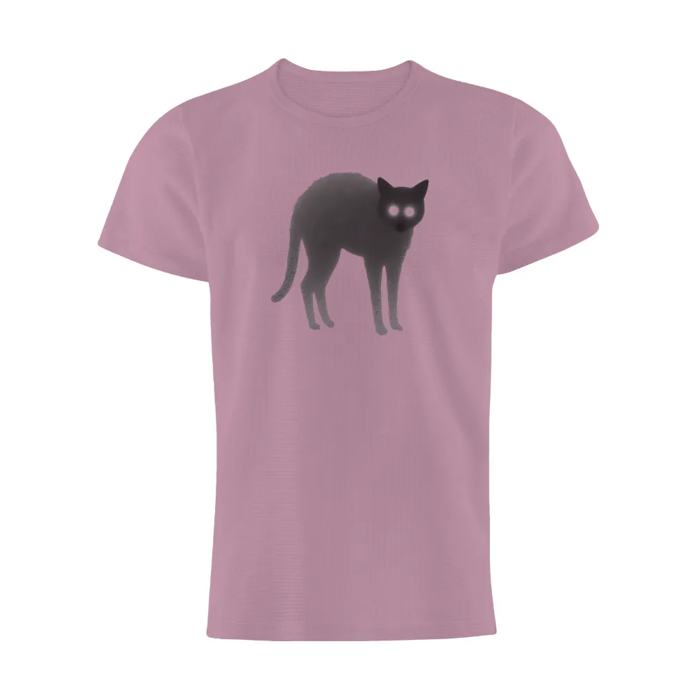 Custom Tee Shirts: Ghostly Cat Guardian of the Night| Ethereal feline guardian