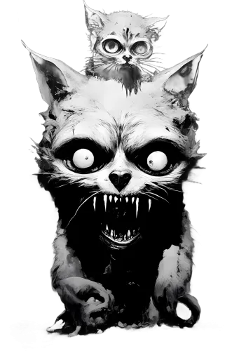 T-Shirts Custom: Cats Contrast - Fear and Innocence