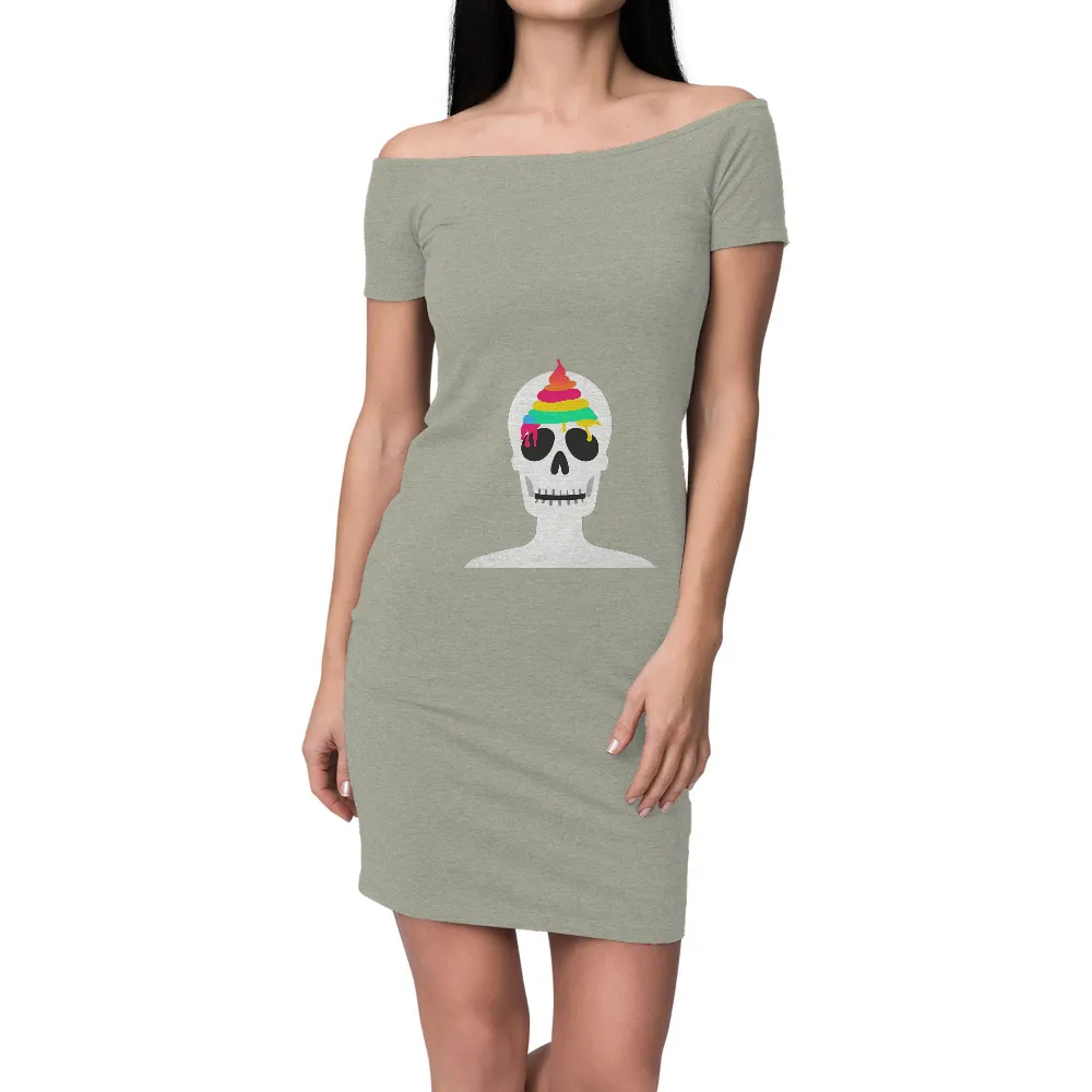 Rainbow Ice Cream Skull: Pop Art Meets Dark Humor|aew rainbow shirt