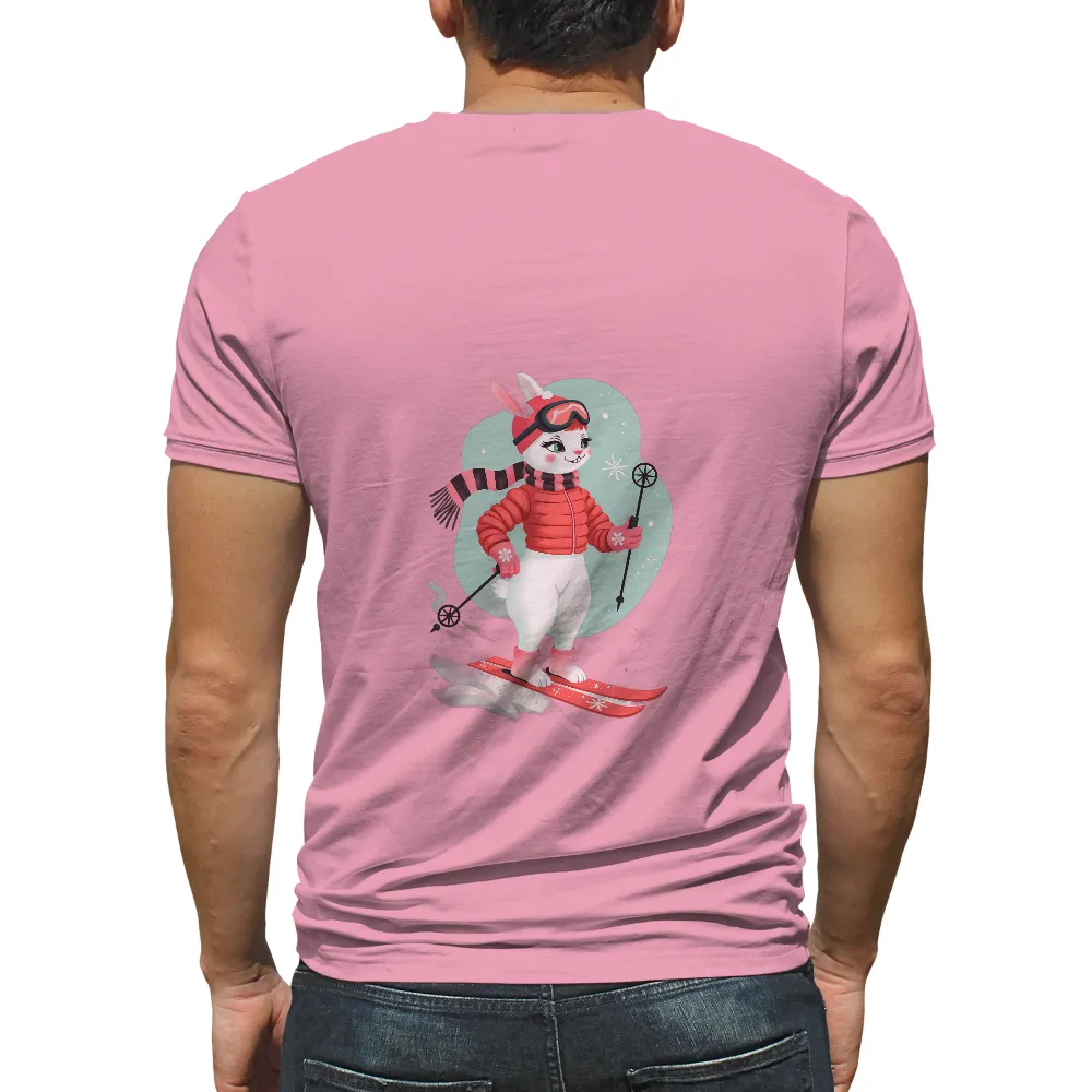 Tee Shirt Printing: Ski Bunny Adventure | Winter Sports Tee| Snowflakes