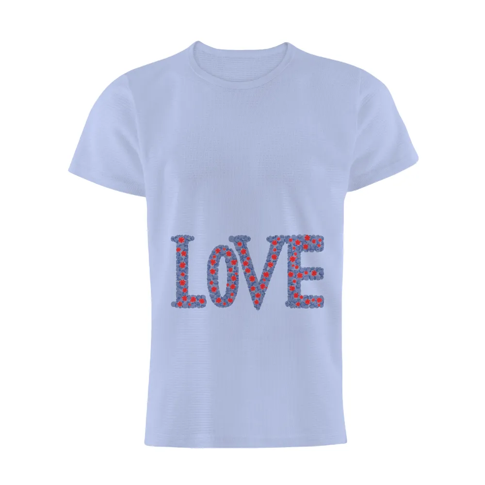 Tee Shirt Printing: Express Your Love with Blue Petals and Red Flowers|women i love my boyfriend shirt