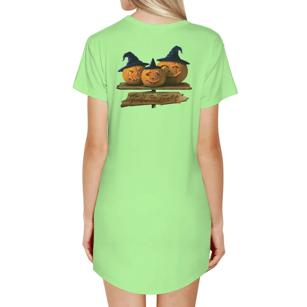 Custom T-Shirt Printing: Trick or Treat Pumpkins in Witch Hats|halloween movie t shirt michael myers