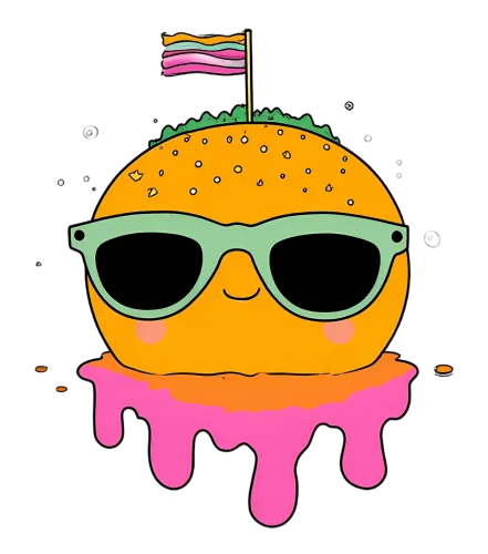 Graphic Tees: Cool Burger with Sunglasses - Funny & Whimsical Design