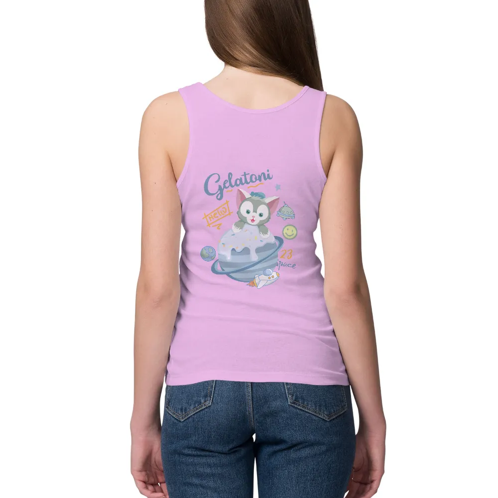 Custom T-Shirt Printing: Whimsical Cat in Space - Gelatoni|jordan space cat shirt