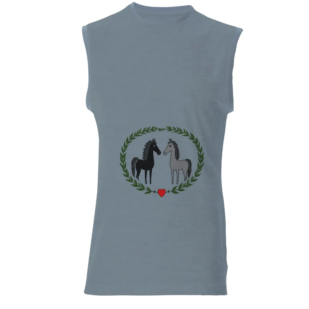 Shirts Graphic Tees: Horses of Unity and Harmony|Two horses standing face to face