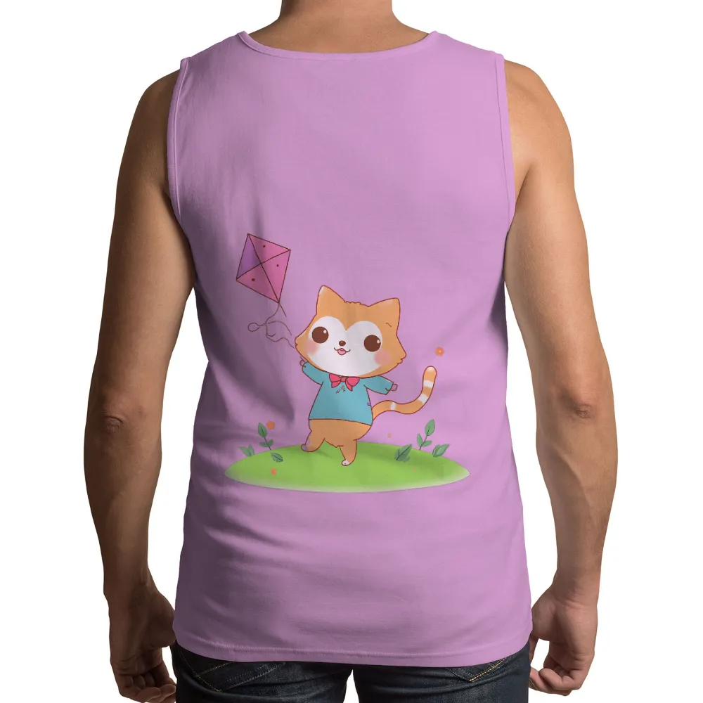 T-Shirt Printing: Whiskers' Joyful Kite Adventure| Whiskers wearing a blue sweater