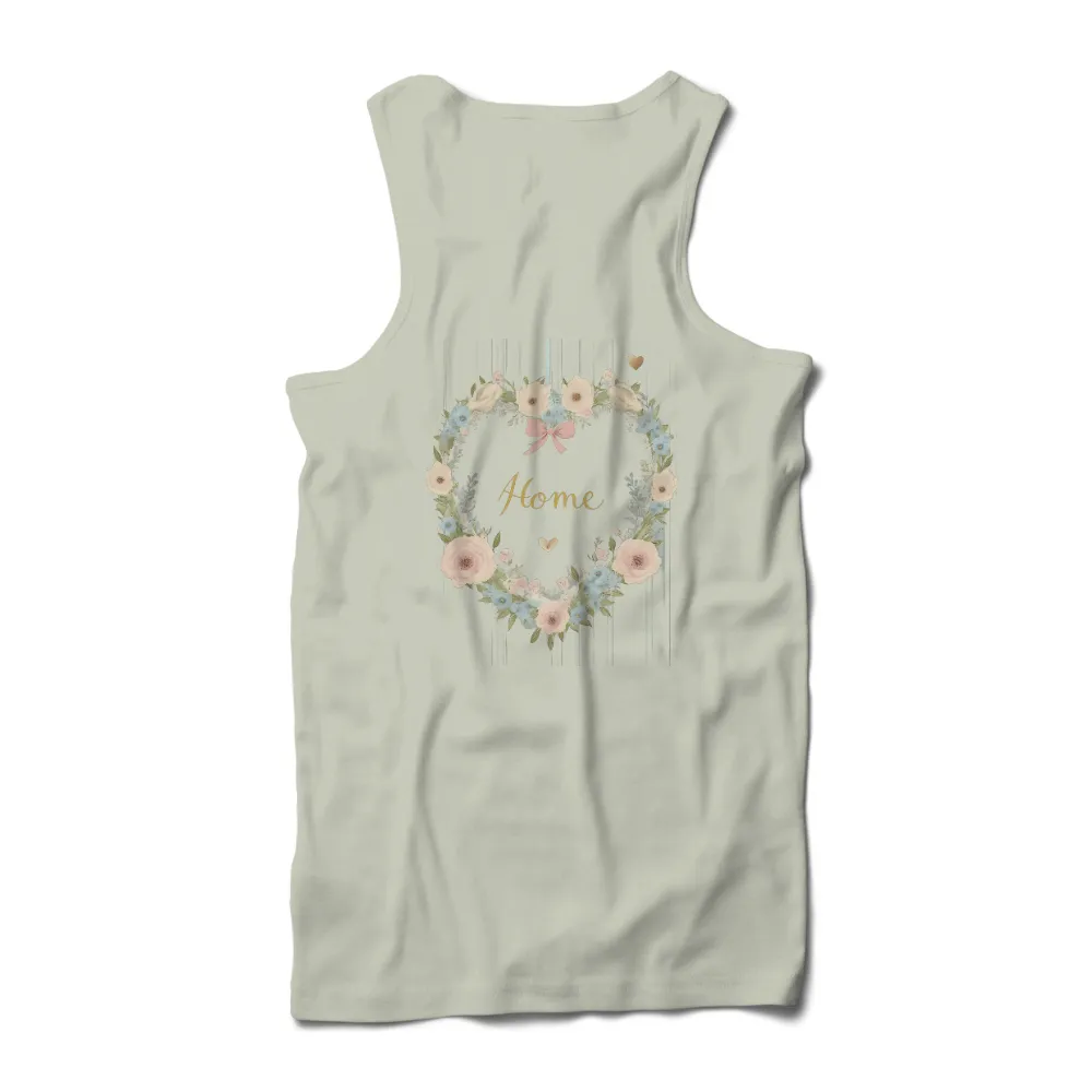 T-Shirts Design: Floral Wreath of Home Love|hearsay brewery home of the mega pint