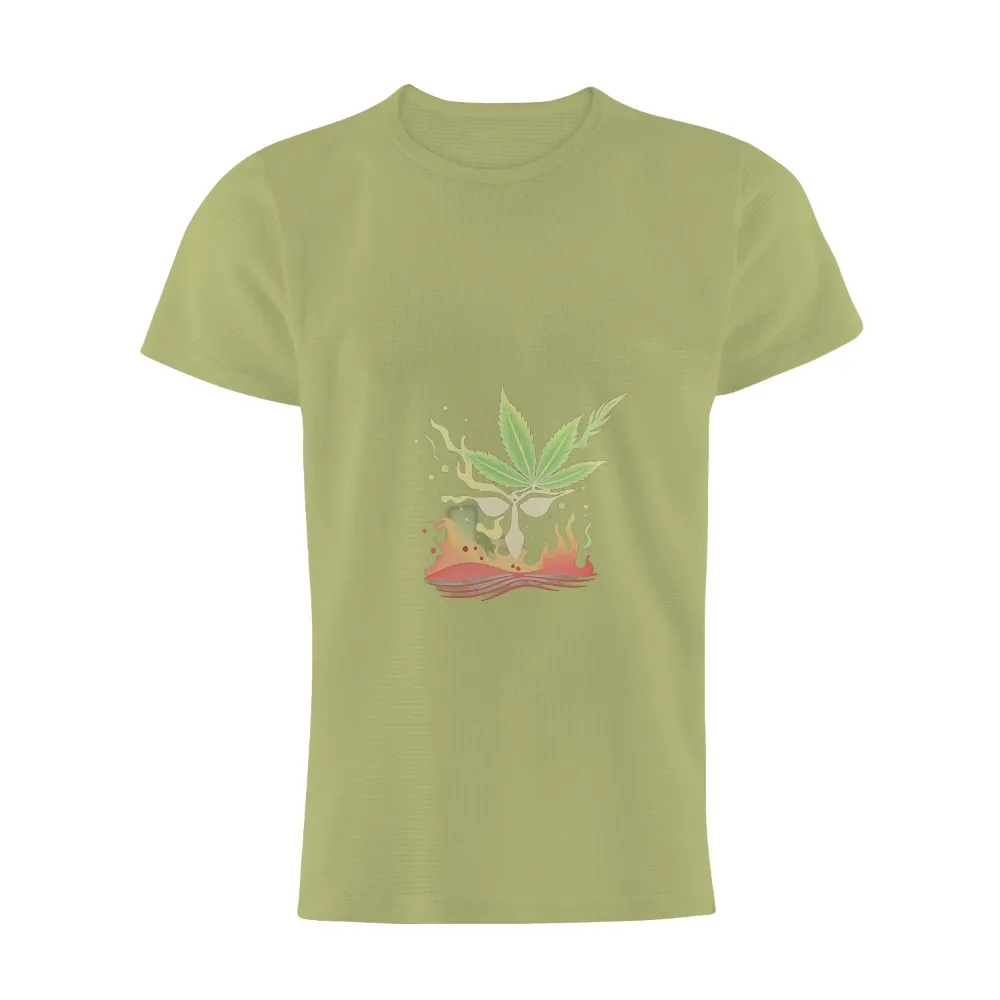 Tee Shirt Printing: Luna's Journey - Artistic Cannabis Leaf Design|timeless art of seduction shirt