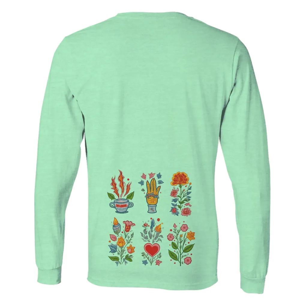 T-Shirt Printing: Embrace Life's Warmth and Beauty| heart surrounded by flowers