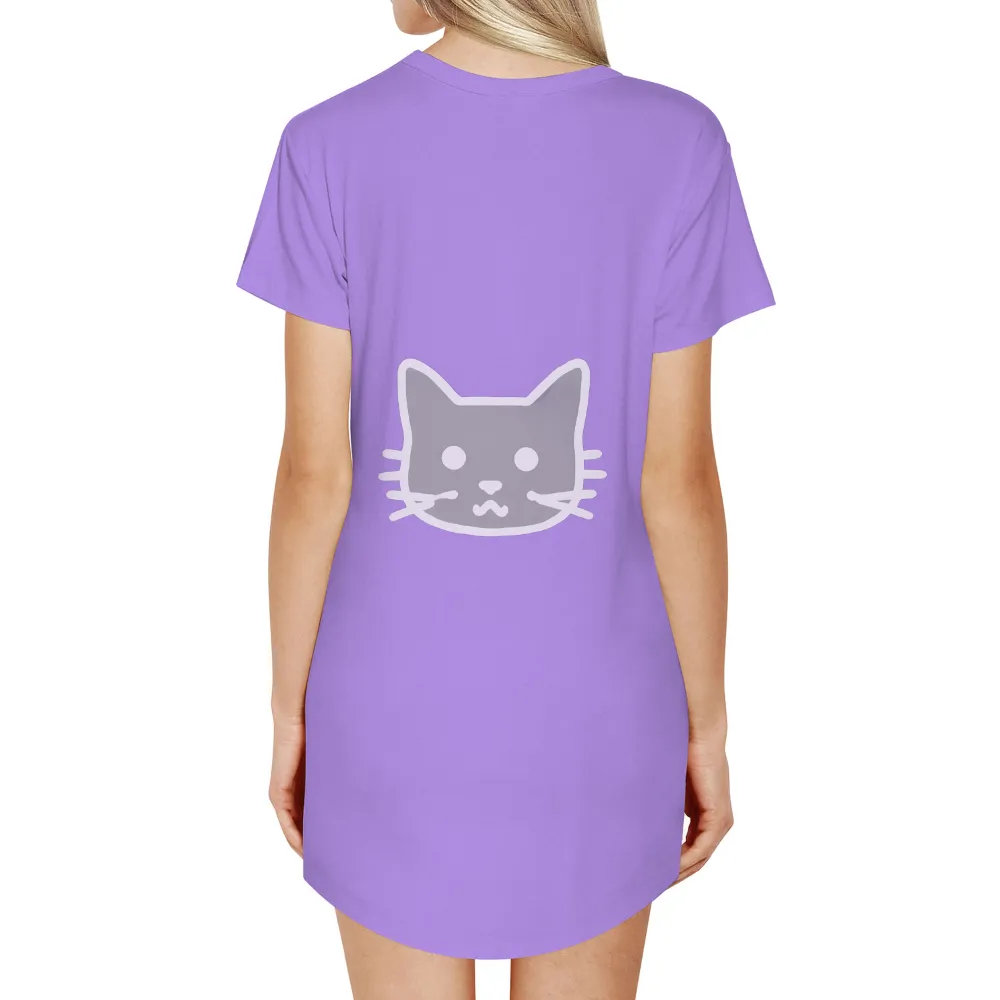 Gray Cat Minimalist T-Shirt Design: Curiosity and Wonder|simple shirts to sew