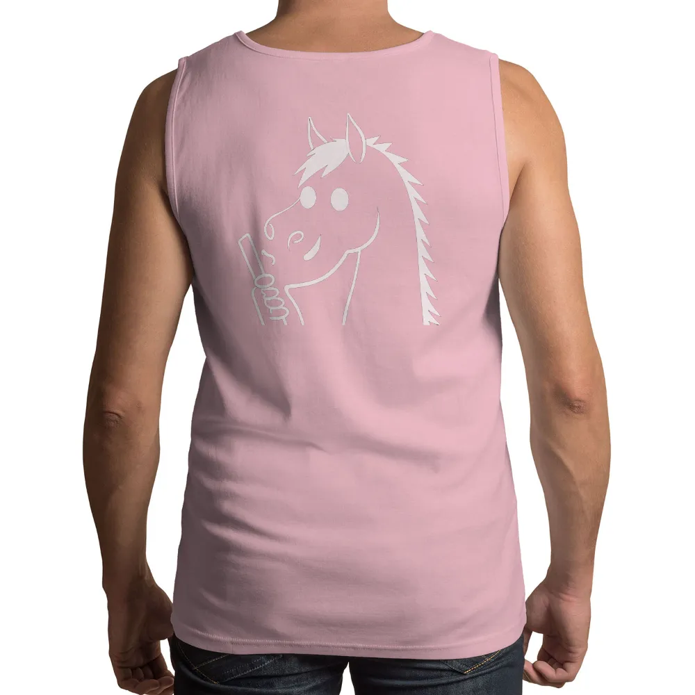 Custom T-Shirt Printing: Whimsical Horse with Paintbrush - Embrace Your Inner Child|horse valentine shirt