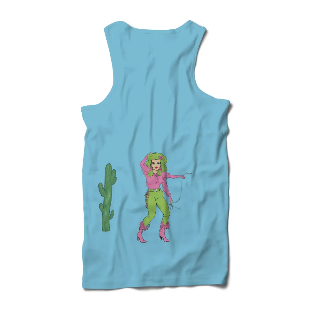 Graphic Tees: Neon Cowgirl - Modern Desert Strength|stitch art t shirt printing & embroidery