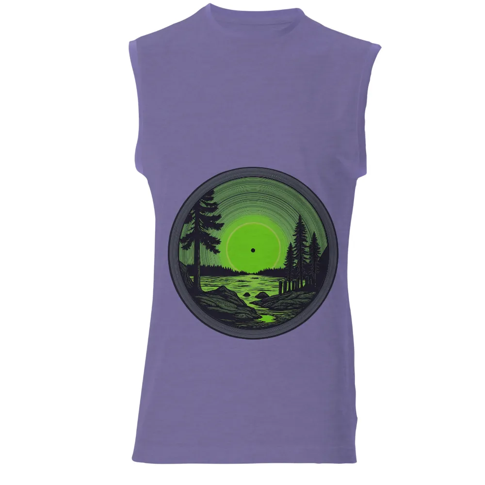 T-Shirts Custom: Nature's Tranquility - Sunset Over Lake|best way to bleach a black shirt