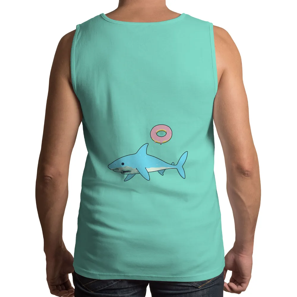 T-Shirts Custom: Shark Donut Fun - Whimsical Ocean Humor|shark valentine shirt