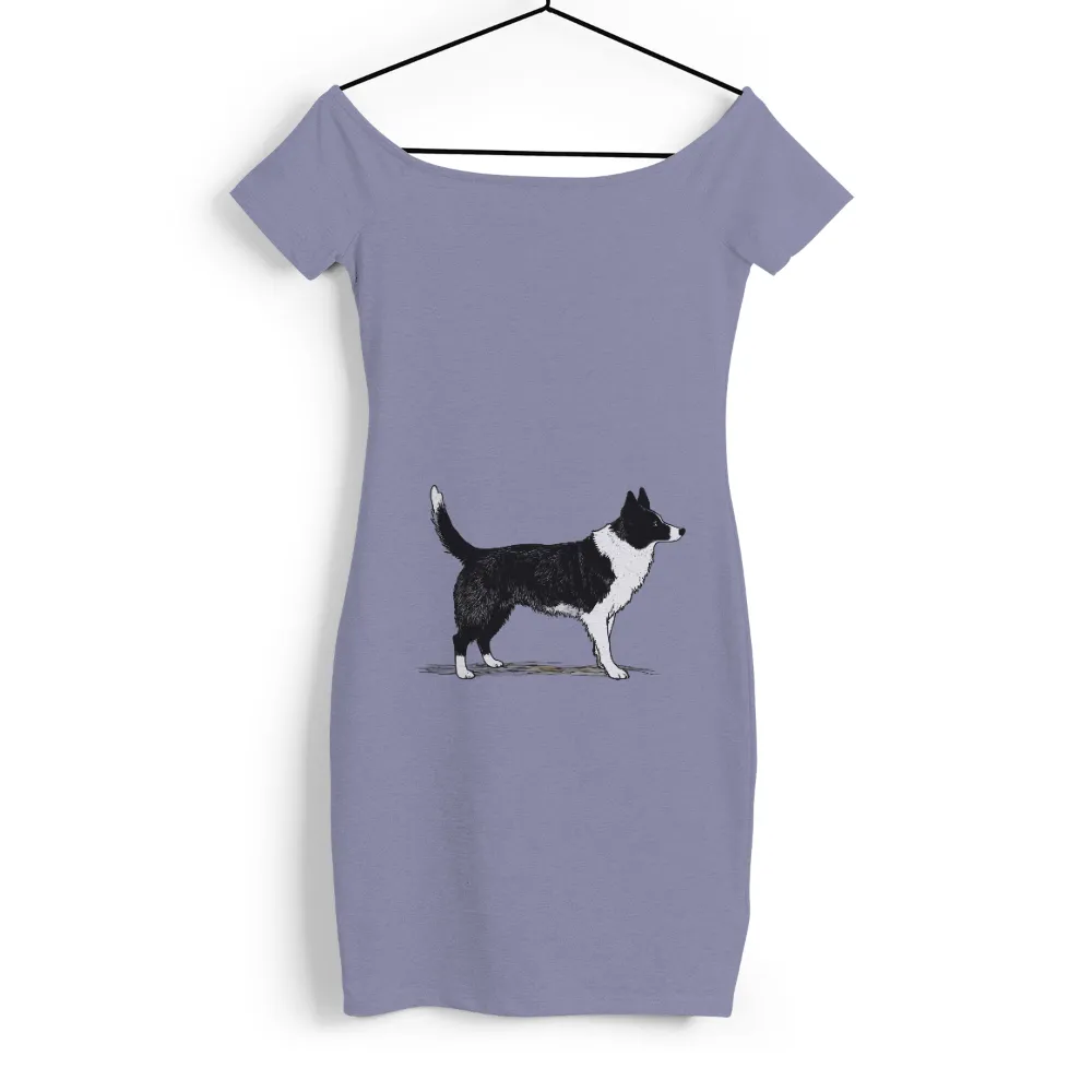 Custom T-Shirt Printing: Border Collie Silhouette - Artistic Dog Design|t shirt roblox black and white