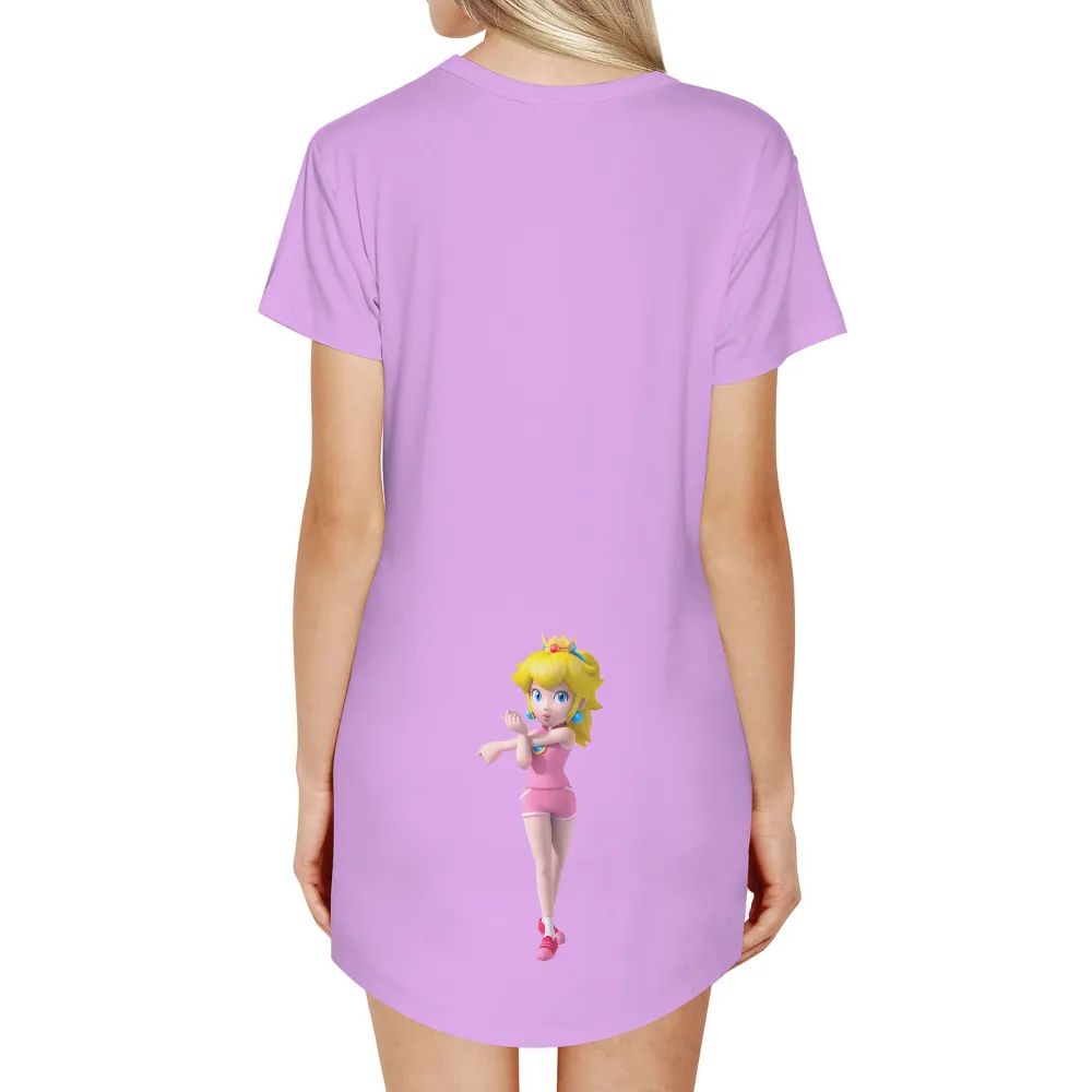 Graphic Tees: Princess Peach Sports Empowerment|skeleton skateboarding shirt pink