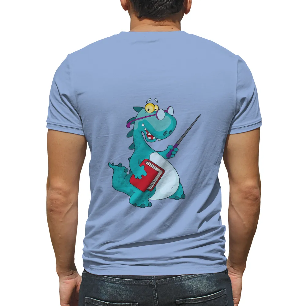 T-Shirts Pattern: Quirky Dragon Teacher with Red Book and Glasses|dragon ball father's day shirt