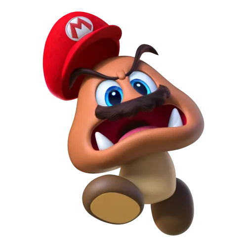 T-Shirts Design: Goomba with Mario Hat - Gaming Nostalgia