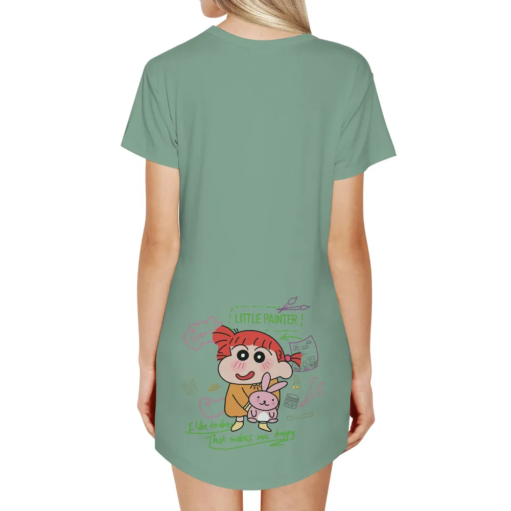 T-Shirts Custom: Little Painter - Drawing Happiness and Imagination|cartoon shirt drawing