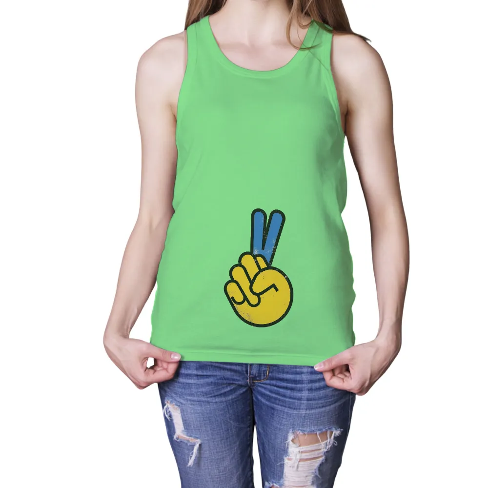 Tee Shirts Printed: Peace Sign Harmony in Yellow and Blue|blue jays october rise tshirt