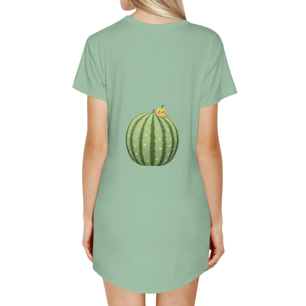 Graphic Tees: Cheerful Melo on Watermelon Throne|chambray summer tops