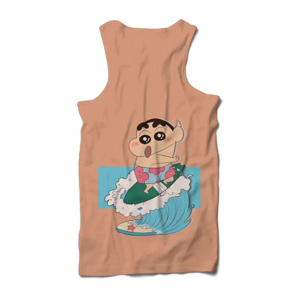 Custom Tee Shirts: Shin-chan's Summer Surf Adventure|hot droid summer shirt