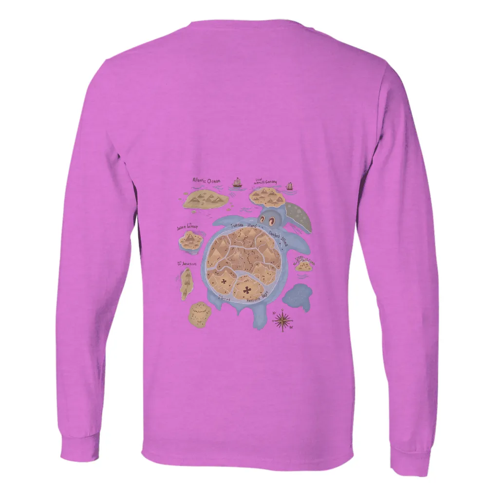 Tee Shirt Printing: Explore the Enchanted World of Turtle Island|giant turtle with a map