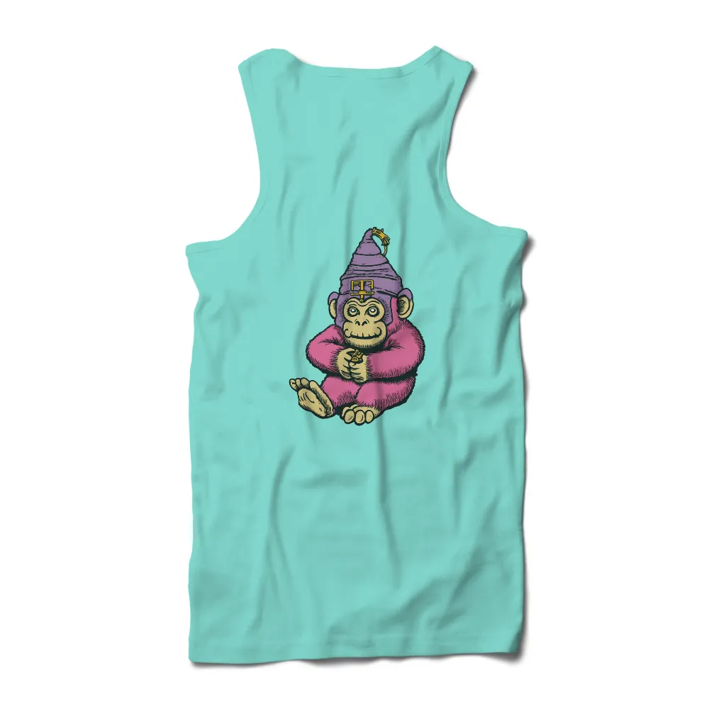 T-Shirts Custom: Magical Wizard Monkey - Artistic Design|old navy purple flag shirt