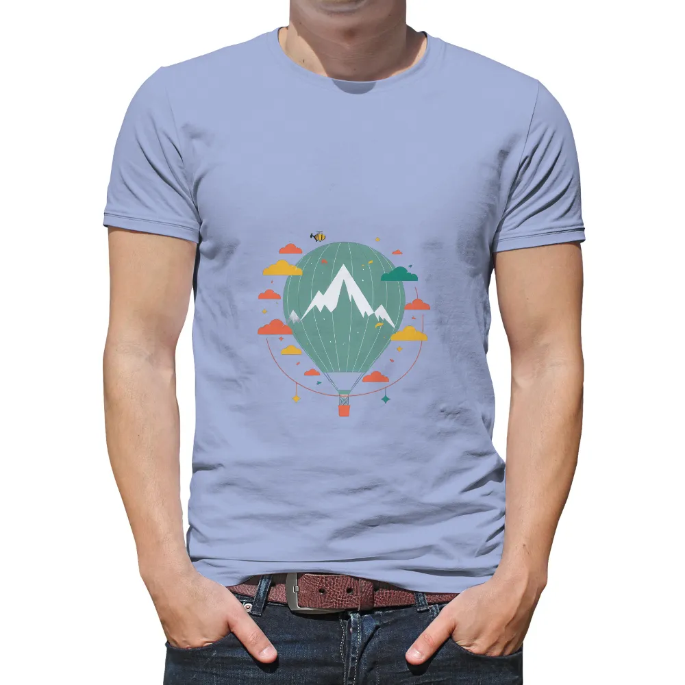 Customized Tee Shirts: Adventure Awaits with Hot Air Balloon Design| Vibrant colors