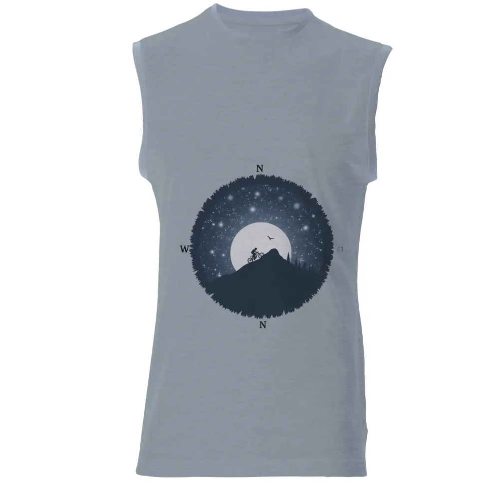 Shirts Graphic Tees: Cycling Under the Starry Night Sky|van gogh starry night tee shirt