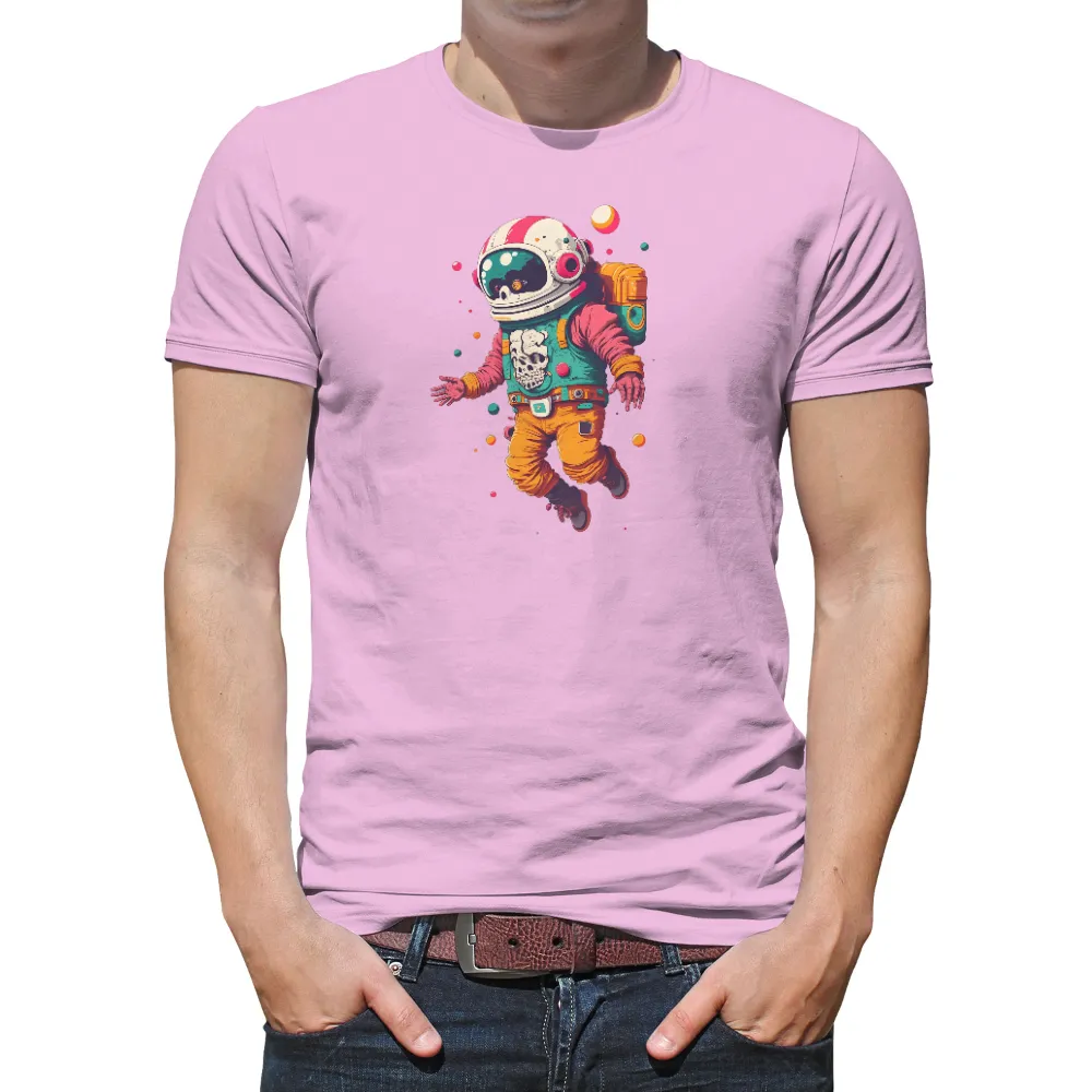 T-Shirts Design: Bold Astronaut with Skull - Cyberpunk Adventure|adventure time star wars shirt